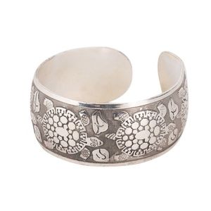 Tibetan Silver Turtle Totem Bangle Cuff Bracelet